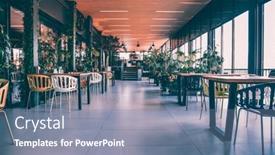  Presentation with eco - Audience pleasing PPT theme consisting of modern-eco-restaurant-interior-ecology backdrop and a seafoam green colored foreground
