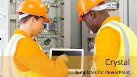  Presentation with computer room - Amazing theme having job powert point - modern electrical engineers using laptop backdrop and a gold colored foreground