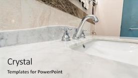  Presentation with modern elegant - Presentation design having modern elegant sink in bathroom background and a light gray colored foreground