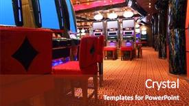  Presentation with casino - Slide set having modern empty casino hall background and a tawny brown colored foreground