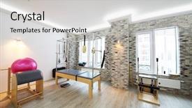  Presentation with pilates - Amazing theme having modern equipment for pilates backdrop and a light gray colored foreground