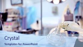  Presentation with operating room - Slides having modern equipment in operating room background and a light blue colored foreground