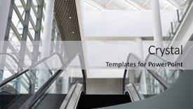  Presentation with modern - Audience pleasing slide deck consisting of modern escalator in the office backdrop and a light gray colored foreground