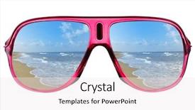  Presentation with eye - Slide deck enhanced with modern eye glasses with sea background and a white colored foreground