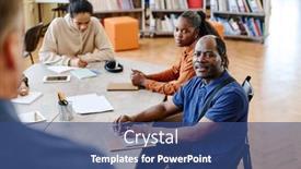  Presentation with black family - Presentation theme with modern-family-of-black-migrants background and a ocean colored foreground