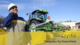  Presentation with tractor - Presentation design consisting of modern-farmer-with-tractor background and a yellow colored foreground