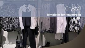  Presentation with fashion - Theme featuring modern-fashion-women-colorful-clothes background and a mint green colored foreground