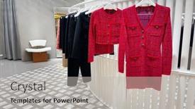  Presentation with hang - PPT layouts with modern-fashion-women-colorful-clothes background and a light gray colored foreground