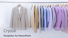  Presentation with hang - PPT theme enhanced with modern-fashion-women-colorful-clothes background and a  colored foreground