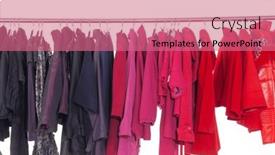  Presentation with hang - PPT theme having modern-fashion-women-colorful-clothes background and a coral colored foreground
