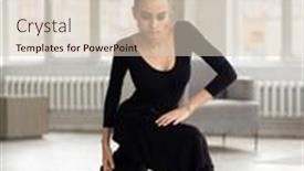  Presentation with black female - Presentation consisting of modern-female-dancer-in-black background and a soft green colored foreground