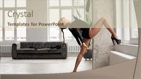  Presentation with black female - Slide deck enhanced with modern-female-dancer-in-black background and a soft green colored foreground