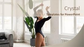  Presentation with black female - Presentation having modern-female-dancer-in-black background and a lemonade colored foreground