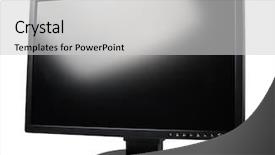  Presentation with flat - Slides with modern flat screen lcd monitor background and a light gray colored foreground