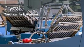  Presentation with machine shop - Presentation enhanced with modern-folding-machine-for-newspaper background and a  colored foreground