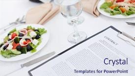  Presentation with lunch - Theme having large and small red letter background and a lemonade colored foreground.