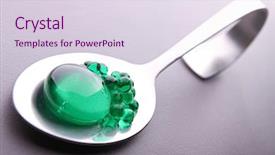  Presentation with modern food - PPT theme consisting of modern food - spoon of mint caviar background and a sky blue colored foreground