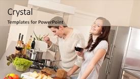  Presentation with modern food - Audience pleasing slide deck consisting of modern food - young couple cooking in kitchen backdrop and a lemonade colored foreground
