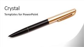  Presentation with fountain pen - PPT theme enhanced with modern fountain pen background and a white colored foreground