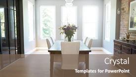  Presentation with dining - Slide set with modern-furnished-domestic-dining-room background and a violet colored foreground