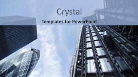  Presentation with architecture futuristic - Colorful PPT theme enhanced with modern futuristic architecture backdrop and a light blue colored foreground