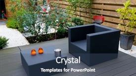  Presentation with modern flowers - Slides having modern garden with grey furniture background and a ocean colored foreground