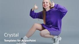  Presentation with active lifestyle - PPT layouts having modern-girl-in-sneakers background and a gray colored foreground