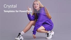  Presentation with active lifestyle - Slide set featuring modern-girl-teenager-in-sneakers background and a gray colored foreground