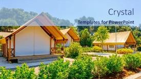  Presentation with glamping - Presentation design featuring modern-glamping-with-canvas background and a light blue colored foreground