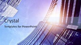  Presentation with towers - Theme featuring modern glass and steel office background and a light blue colored foreground