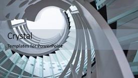  Presentation with metallic - Amazing presentation having modern glass spiral staircase backdrop and a light blue colored foreground