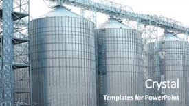  Presentation with elevators - Audience pleasing presentation theme consisting of modern grain elevators in seaport backdrop and a gray colored foreground