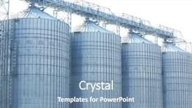  Presentation with elevators - Presentation theme enhanced with modern grain elevators in seaport background and a  colored foreground