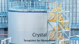  Presentation with elevators - Amazing slides having modern grain elevators in seaport backdrop and a  colored foreground