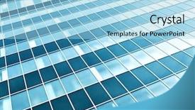  Presentation with glass construction - Presentation theme with modern green glass skyscraper perspective background and a light blue colored foreground