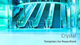  Presentation with station - PPT theme having modern green hall in metro station background and a arctic colored foreground