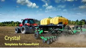  Presentation with spring modern - Cool new slides with modern green tractor backdrop and a tawny brown colored foreground