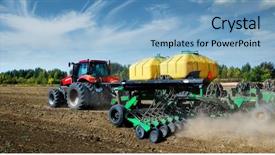  Presentation with spring modern - Amazing PPT theme having modern green tractor backdrop and a light blue colored foreground