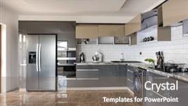  Presentation with well - Slides featuring modern grey beige and white background and a violet colored foreground