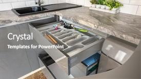  Presentation with well - Audience pleasing presentation consisting of modern grey beige and white backdrop and a gray colored foreground