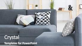  Presentation with living room - Audience pleasing slide set consisting of modern grey sofa with different backdrop and a gray colored foreground