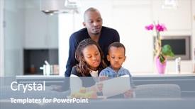  Presentation with black family - PPT theme enhanced with modern grocery - kitchen setting with young black background and a light blue colored foreground