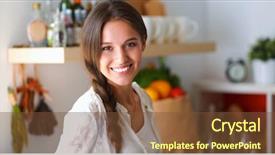  Presentation with women and protection desk - Amazing theme having modern grocery - young woman standing near desk backdrop and a tawny brown colored foreground