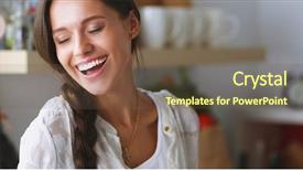  Presentation with desk - Colorful presentation design enhanced with modern grocery - young woman standing near desk backdrop and a tawny brown colored foreground