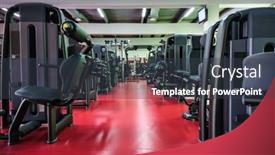  Presentation with equipment - PPT layouts with modern-gym-interior-with-equipment background and a tawny brown colored foreground