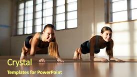  Presentation with german shepherd two young puppys - Audience pleasing theme consisting of modern gym or fitness center backdrop and a tawny brown colored foreground