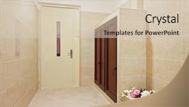  Presentation with modern flowers - PPT layouts enhanced with modern hall interior with flowers background and a soft green colored foreground