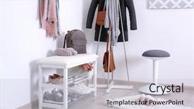  Presentation with interior - Audience pleasing slides consisting of modern hall interior with hanging backdrop and a lemonade colored foreground