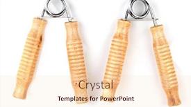  Presentation with trainer - Presentation design featuring modern-hand-trainer-isolated background and a lemonade colored foreground