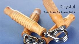  Presentation with trainer - Amazing slide deck having modern-hand-trainer-on-blue backdrop and a light blue colored foreground